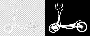 Tekerlekleri ve pedalları olan eliptik bisikletler. 3d illüstrasyon 