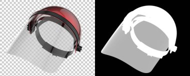 Yüz Maskesi arka planda izole edildi. 3B görüntüleme - illüstrasyon 