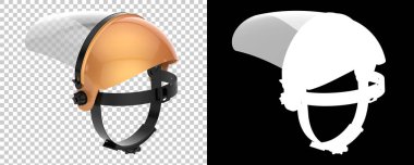 Yüz Maskesi arka planda izole edildi. 3B görüntüleme - illüstrasyon 