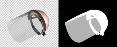 Yüz Maskesi arka planda izole edildi. 3B görüntüleme - illüstrasyon 