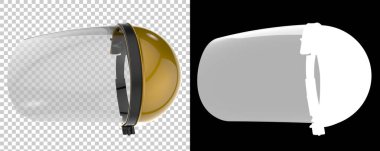 Yüz Maskesi arka planda izole edildi. 3B görüntüleme - illüstrasyon 