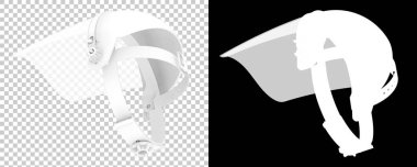 Yüz Maskesi arka planda izole edildi. 3B görüntüleme - illüstrasyon 