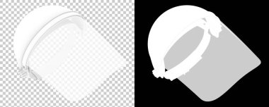 Yüz Maskesi arka planda izole edildi. 3B görüntüleme - illüstrasyon 