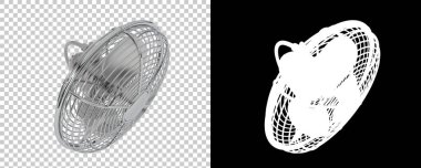 Şeffaf ve siyah arkaplanda elektrik vantilatörü