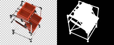 Akış rafı beyaz ve şeffaf arkaplanda izole edildi. 3d görüntüleme - illüstrasyon