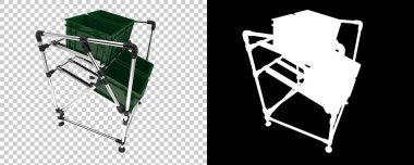 Akış rafı beyaz ve şeffaf arkaplanda izole edildi. 3d görüntüleme - illüstrasyon