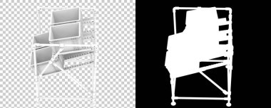 Akış rafı beyaz ve şeffaf arkaplanda izole edildi. 3d görüntüleme - illüstrasyon