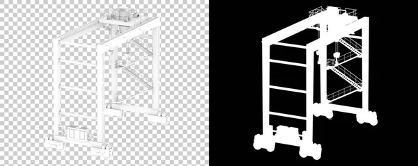 Grúa Aislada Sobre Fondo Con Máscara Representación Ilustración —  Fotos de Stock