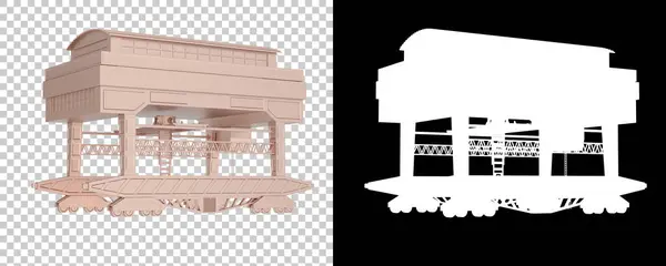 Crane Arka Planda Maskeyle Izole Edilmiş Görüntüleme Illüstrasyon — Stok fotoğraf