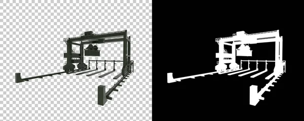 Crane Terisolasi Latar Belakang Dengan Topeng Ringkasan Ilustrasi — Stok Foto