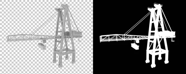 Crane Elszigetelve Háttérben Maszkkal Renderelés Illusztráció — Stock Fotó