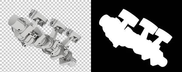 Двигатель Коленчатый Вал Изолирован Заднем Плане Рендеринг Иллюстрация — стоковое фото