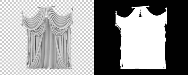 黒と白の背景に隔離されたカーテン 3Dレンダリング イラスト — ストック写真