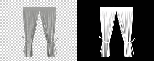 Tende Isolate Sfondo Bianco Nero Rendering Illustrazione — Foto Stock