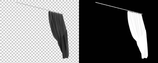 黒と白の背景に隔離されたカーテン 3Dレンダリング イラスト — ストック写真