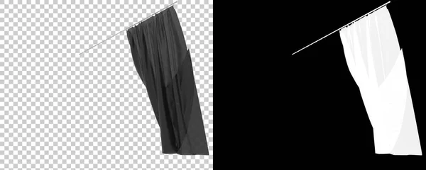 Шторы Изолированы Черно Белом Фоне Рендеринг Иллюстрация — стоковое фото