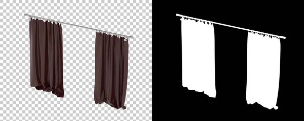 在黑白背景上隔离的窗帘 3D渲染 — 图库照片