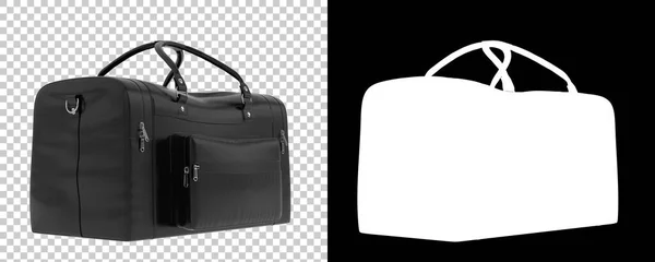 Duffle Bag Transparent Black Background — Stock Photo, Image