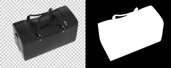 Duffle Bag Sur Fond Transparent Noir — Photo
