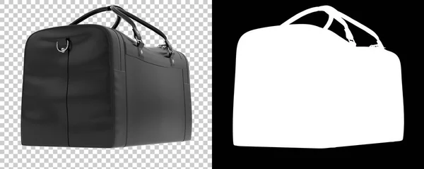Duffle Bag Transparante Zwarte Achtergrond — Stockfoto