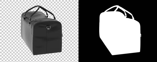Duffle Bag Sur Fond Transparent Noir — Photo