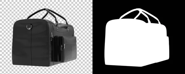 Duffle Bag Auf Transparentem Und Schwarzem Hintergrund — Stockfoto