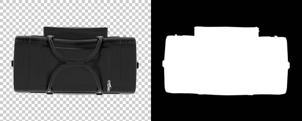 Duffle Bag Auf Transparentem Und Schwarzem Hintergrund — Stockfoto
