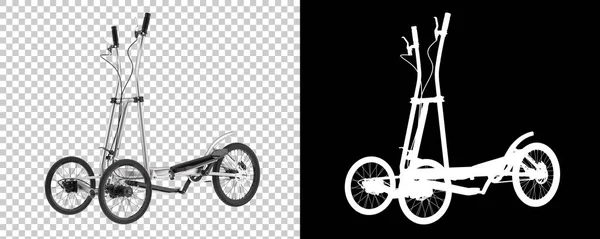 Elliptical bikes with wheels and pedals. 3d illustration