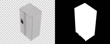 Buzdolabı beyaz arka planda izole edilmiş. 3d görüntüleme - illüstrasyon