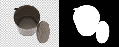 Damalı ve siyah üzerine çöp kutusu 3d illüstrasyon 