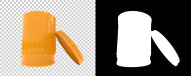 Damalı ve siyah üzerine çöp kutusu 3d illüstrasyon 