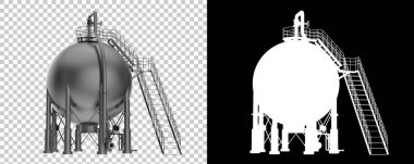 Benzin deposu arka planda izole edildi. 3d oluşturma