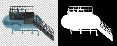 Benzin deposu arka planda izole edildi. 3d oluşturma