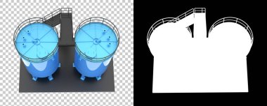 Benzin deposu arka planda izole edildi. 3d oluşturma