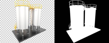 Benzin deposu arka planda izole edildi. 3d oluşturma