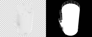 Benzin deposu arka planda izole edildi. 3d oluşturma