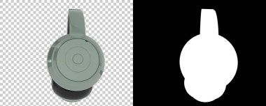 Damalı ve siyah üzerine üç boyutlu kulaklık çizimi 