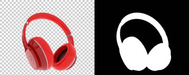 Damalı ve siyah üzerine üç boyutlu kulaklık çizimi 