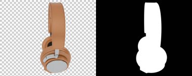 Damalı ve siyah üzerine üç boyutlu kulaklık çizimi 