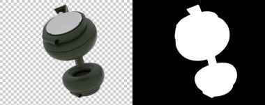 Damalı ve siyah üzerine üç boyutlu kulaklık çizimi 