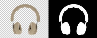 Damalı ve siyah üzerine üç boyutlu kulaklık çizimi 