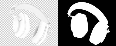 Damalı ve siyah üzerine üç boyutlu kulaklık çizimi 