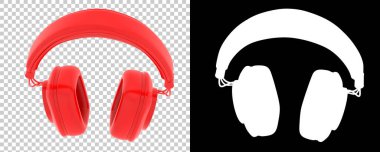 Damalı ve siyah üzerine üç boyutlu kulaklık çizimi 