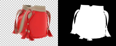 Şeffaf arkaplanda hippi çantasının gerçekçi çizimi. 