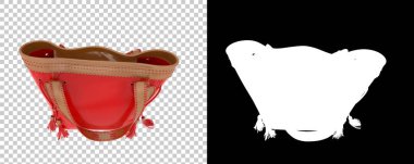 Şeffaf arkaplanda hippi çantasının gerçekçi çizimi. 