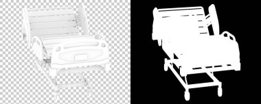 Hastane yatağı 3D illüstrasyon