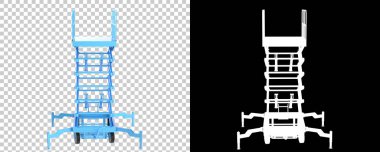 Arka planda makas kaldırma platformu izole edildi. 3d görüntüleme - illüstrasyon