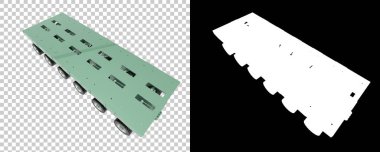 Siyah ve şeffaf arka planda izole edilmiş tekerlekleri olan mobil platform. 3d görüntüleme - illüstrasyon