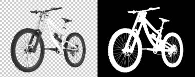 Dağ bisikleti beyaz arka planda izole edilmiş. 3d görüntüleme, illüstrasyon