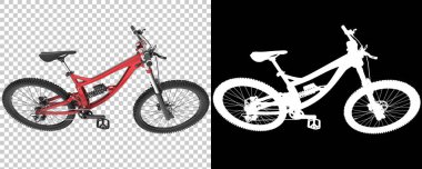 Dağ bisikleti beyaz arka planda izole edilmiş. 3d görüntüleme, illüstrasyon